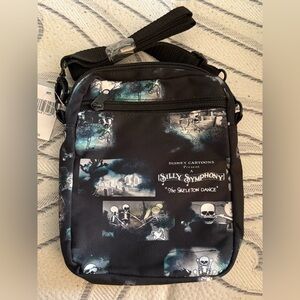 Disney Black and White Skeleton Dance Messenger Bag